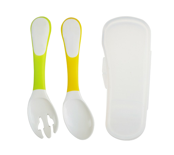 Baby Silicone Tableware, Baby Spoon and Fork, Plastic Injection Finished Products